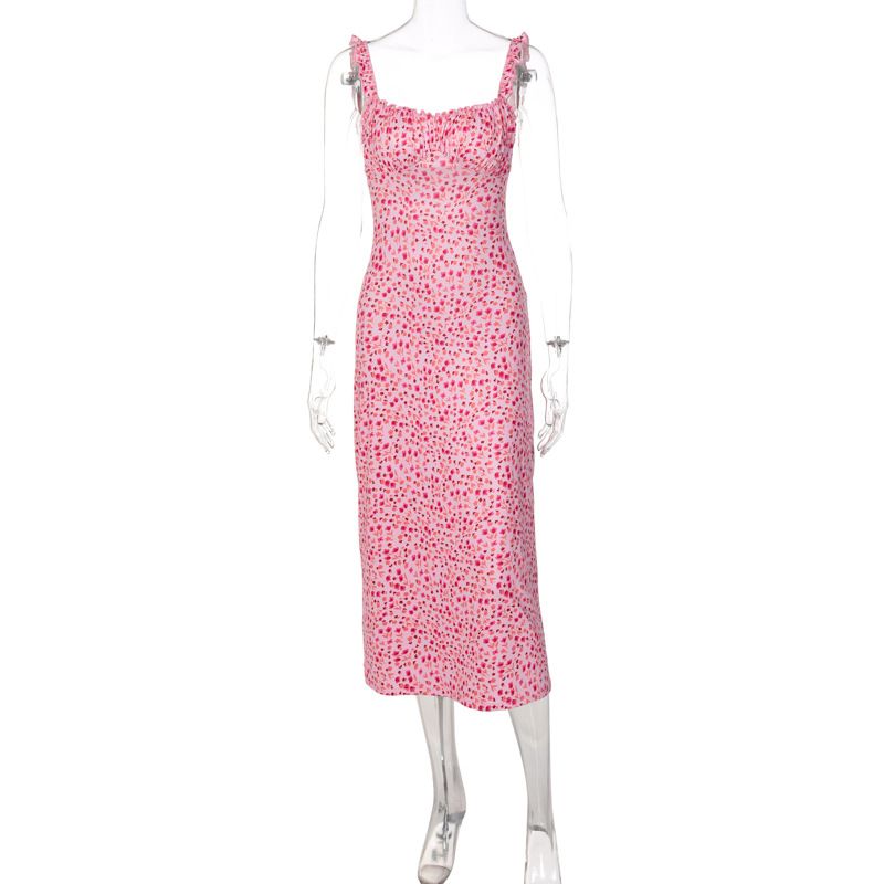 European And American Wo's Fashion New 2026 Summer Sexy Bohemian Vacation Style Small Floral Strap Swing Dress For_ecoleips.com