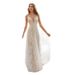 Women's Clothing Wedding Dress Sexy Fashion V Neck Sleeveless Lace Wedding Dress_ecoleips.com