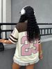 2025 Women Summer New Los Angeles No.23 Fashion V-Neck Tee Comfortable And Versatile Top Y2K Street Retro Hip Hop Sports Jersey_ecoleips.com