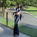 Women's Retro Low-Rise Flared Jeans - Stretch Slim Fit Bootcut Pants_ecoleips.com