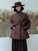 Fashion Brown Cotton-padded Coat Women's V-neck Loose Big Pockets Sashes Thick Warm Jacket Winter New NCHT_ecoleips.com