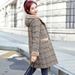 Women's Winter Plaid Wool Coat With Faux Fur Hood – Medium-Length Warm Overcoat, Thickened Fleece Lining, Relaxed Fit (Sizes S-XXXL, Classic Tartan_ecoleips.com