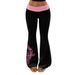 Floral Print Drawstring Flared Pants for Women Stretchy Slim Fitting Sexy Style Trousers Cross Border Hot Selling_ecoleips.com