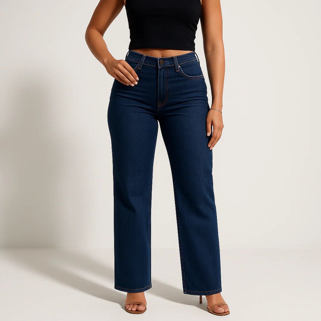 Women’s Vintage Jeans – High Stretch Straight Leg Denim Pants (Dark Blue/Light Blue/Black, Sizes XS-3XL, Mid-Rise Comfort Fit)_ecoleips.com