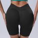 Seamless V Back Fitness Shorts Women's Quick Drying Peach Shaped Butt Lifting Tight Fitting Summer Cycling Yoga Style_ecoleips.com