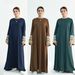 Modest Abaya Dress/Muslim Dress Women Exquisite Embroidered Abaya Dress - Traditional Long Sleeve Maxi Robe With Tribal Embroidery & Pockets_ecoleips.com