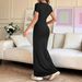 Elegant Casual Long Dress Slim Fit Round Neck Short Sleeve For Women Spring Summer Fashion Flattering Women's Clothing_ecoleips.com