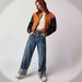 Women's Clothing Retro Washed Mid Waist Slim Curling Loose All Match Straight Jeans_ecoleips.com