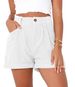 2025s 2025 Spring Summer New Women's Casual Pants High Waist Solid Color Corduroy Loose Shorts Women_ecoleips.com