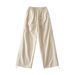 Women's Clothing High Waist Striped Straight Sports Quick Drying Pants Women Autumn Loose Slim Drawstring Wide Leg Casual Pants_ecoleips.com