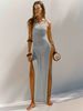 Women's Double-Sided High-Slit Suspender Backless Knitted Dress Sun Protection Outerwear_ecoleips.com