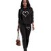 Women's Casual Comfortable Long Sleeved Hooded Sweatshirt Autumn Suit Simple Print_ecoleips.com