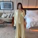 Loriya Dubai-Inspired 3-Piece Luxury Lounge Set – Elegant Solid Color Maxi Dress With Princess Sleeves (M-L)_ecoleips.com