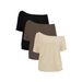 TK In-stock Solid Color T-shirt Daily Wear, Casual Basic Short-sleeve, Suitable For All Seasons, Women's Clothing_ecoleips.com