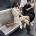 Spring And Autumn Mid-Length Stylish British Trench Coat For Petite Women, Trendy Blazer_ecoleips.com