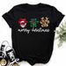 European And American Casual Base Shirt New Animal Paw Print Short-sleeve T-shirt Women's Clothing_ecoleips.com