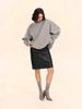 Women's Knit Sweater Oversized High Neck Pullover Casual Long Sleeve Top - Soft Viscose Blend Yarn, Loose Fit, Fall Winter Fashion_ecoleips.com