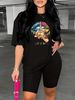 Summer Women's Casual Fashion NEVER Give Up Letter Printed Loose T-shirt Shorts Two-piece Set Summer Sportswear Suitable For Daily Wear-168_ecoleips.com