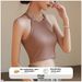 Women's Sexy Backless Halter Neck Camisole Tank Top Padded Bra One Piece Design Cropped Top_ecoleips.com