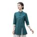 Style Salon Beauty Artist Health Center Traditional Chinese Tang Suit Tea Dress Women Two-Piece Set Summer_ecoleips.com