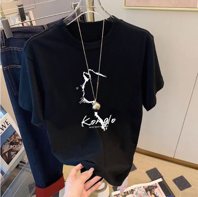 Women's White Short Sleeved T-Shirt Spring/Summer Loose Fit Trendy Slimming Top Exquisite Unique Style for Casual Wear_ecoleips.com