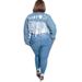 Women's Clothing Ripped Washed Tassels Backless Navel Exposed Sexy Short Large Size Women's Denim Jacket_ecoleips.com
