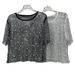 Glittering Star Embellished T-Shirt – Chic Short-Sleeve Top With Embroidered Rhinestones Day-To-Night Versatility_ecoleips.com