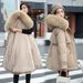 Women's Winter Parka Coat With Faux Fur Hood, Loose Fit Long Jacket, Warm Quilted Puffer Outerwear For Casual & Commute_ecoleips.com