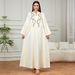 Elegant Beaded Embroidered Long Robe Women's Loose Ethnic Style Dress Fashionable Graceful Foreign Trade Skirt_ecoleips.com