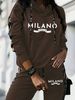 Women's Casual Comfort Hooded Letter Print Two Piece Set Spring Autumn Long Sleeved Fashion_ecoleips.com