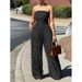 High Waist Women's Jumpsuit Sexy Tube Top Sleeveless Wide Leg Casual Summer Holiday Party European American Style AL312_ecoleips.com