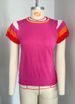 Sweet Color-Block Knit Top | Soft Breathable Short Sleeve Summer Sweater For Women, Casual Comfort_ecoleips.com
