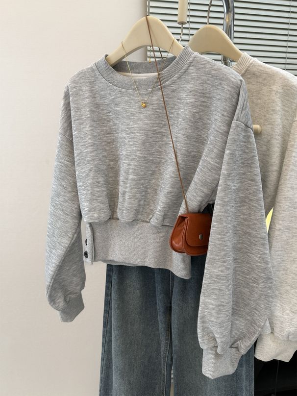 Korean-style Real-shot Early Spring And Autumn Long-sleeve Sweatshirt For Women, Loose Fit, New Thin Design,_ecoleips.com