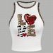 European Size Women's Sleeveless Top Love Letter Print Casual Summer Top with Back 2025 New Cross Border_ecoleips.com