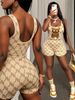 Women's Casual Summer Bear Letter Print Vest Jumpsuit Fashionable Comfortable Romper for Spring Autumn_ecoleips.com