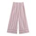Parisian-Inspired Striped Workwear Set – Breathable Linen-Blend Office-to-Brunch Ensemble (Adjustable Waist & Roll-Up Sleeves)_ecoleips.com