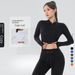 Women's Clothing Yoga Suit Two Sexy Fitness Wear Sports Long Sleeve Striped Solid Color High Waist Striped Trousers_ecoleips.com