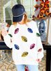 Sequined Football Sweatshirt – Oversized Long Sleeve Crewneck (XS/S/M/L, Beige)_ecoleips.com