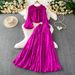Elegant 3d Floral Blouse & High-Waist Skirt Set – Romantic Lantern Sleeves & Feminine A-Line Midi Skirt (One Size, 15 Colors)_ecoleips.com