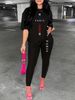 Women's Casual And Fashionable Paris Letter Pattern Printed Loose T-shirt+cropped Pants Two-piece Home Sportswear Daily Wear-229_ecoleips.com