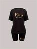 Summer Women's Casual Fashion Paris Letter Print Loose T-shirt+shorts Two-piece Sportswear Suitable For Daily Wear-48_ecoleips.com