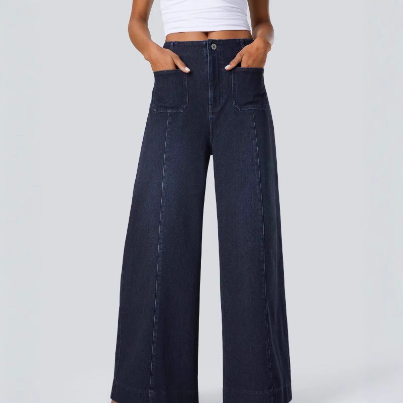 Women's Low-Waisted Loose Casual Wide Leg Jeans New_ecoleips.com