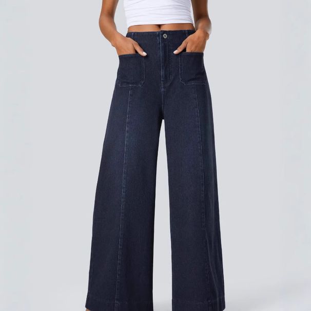 Women's Low-Waisted Loose Casual Wide Leg Jeans New_ecoleips.com