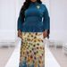 Women's Clothing Printed Two Piece Set Plus Size Loose Fashion New Pleated Skirt_ecoleips.com