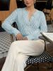 Women Lightweight Breathable Hollow Lace Knit Cardigan Crew Neck Pearl Button Long Sleeve Sheer Loose Knit Jacket_ecoleips.com