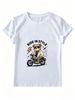 Women Summer Crew Neck Short Sleeve T-Shirt, Cool Biker Bear Motorcycle Ride In Style Lightning Star Graphic Casual White Streetwear Tee Top_ecoleips.com