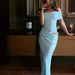 Elegant Slim Fit Off-Shoulder Hollow Out Waist Dress For Women Sexy Autumn New Arrival_ecoleips.com