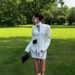 Commuter Fashion Skirt Set Autumn New Scarf V-neck Long-sleeved Waist Suit Jacket Hip Skirt Two-piece Set_ecoleips.com