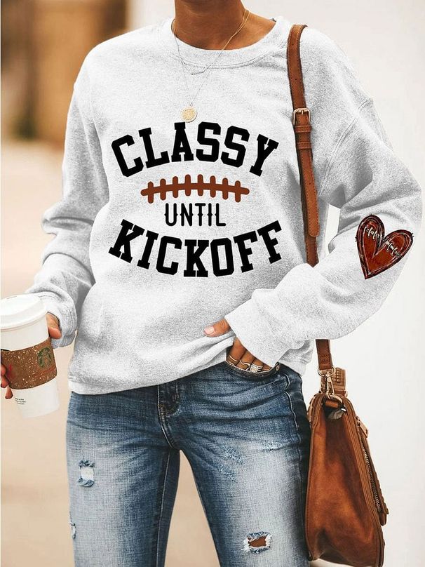 Women's Clothing Baseball Football CLASSY RICKOFF Print CVC Women's Sweatshirt_ecoleips.com