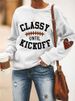 Women's Clothing Baseball Football CLASSY RICKOFF Print CVC Women's Sweatshirt_ecoleips.com